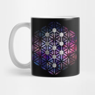 Kabbalah The Tree of Life on flower of life Mug